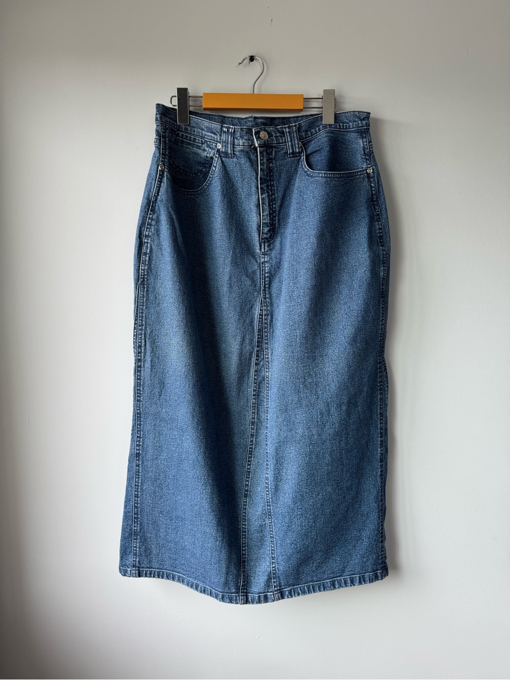 (L) Classic High-Waist Blue Denim Skirt - Women Jeans
